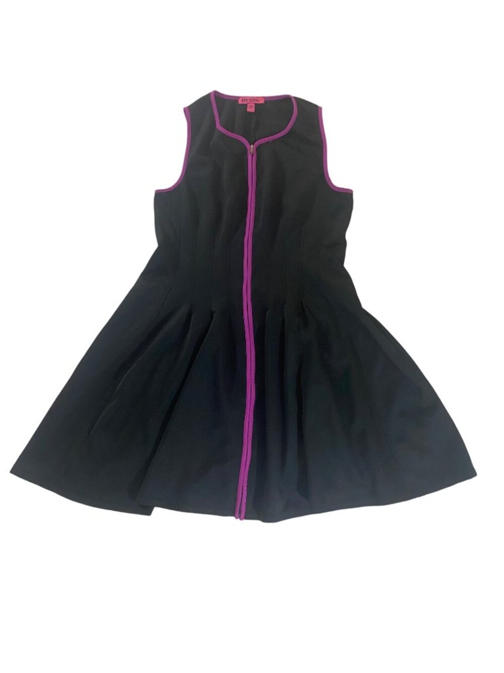 Betsey Johnson Women's Black Contrast Stripe Scuba Skater Dress 12